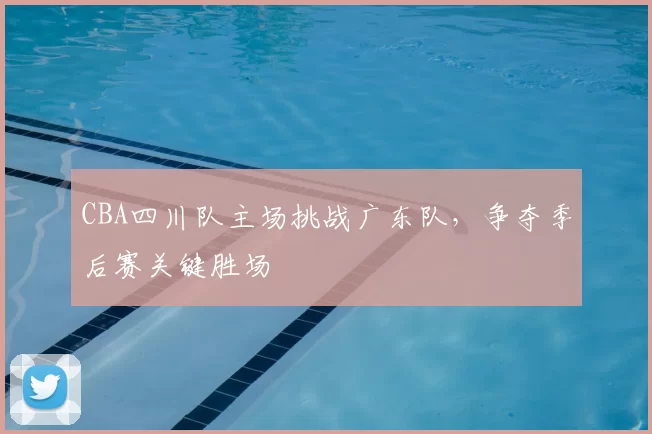 CBA四川队主场挑战广东队,争夺季后赛关键胜场